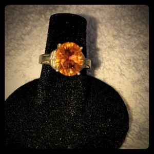 Orange citrine sterling silver Alaskan whale tail